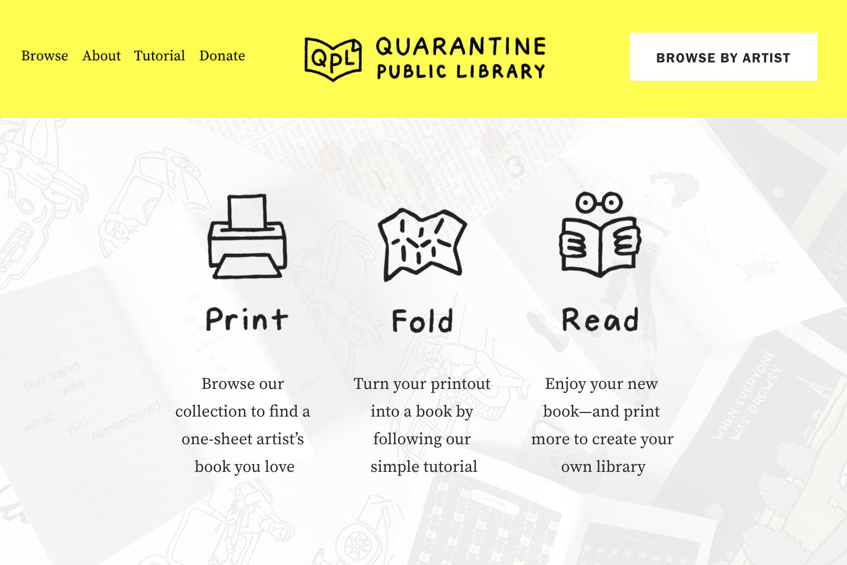 The Quarantine Public Library website.