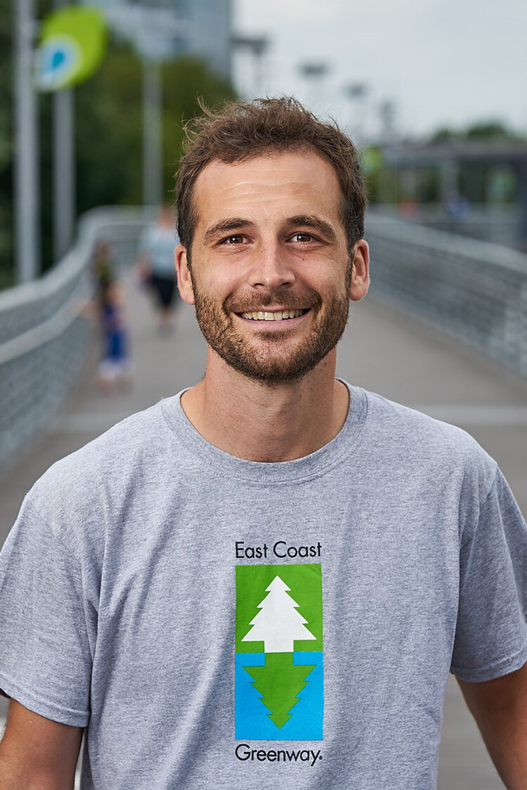 East Coast Greenway Alliance Mid-Atlantic Manager Daniel Paschall on the Schuylkill River Trail.&nbsp;Photograph courtesy Matt DeBruycker.