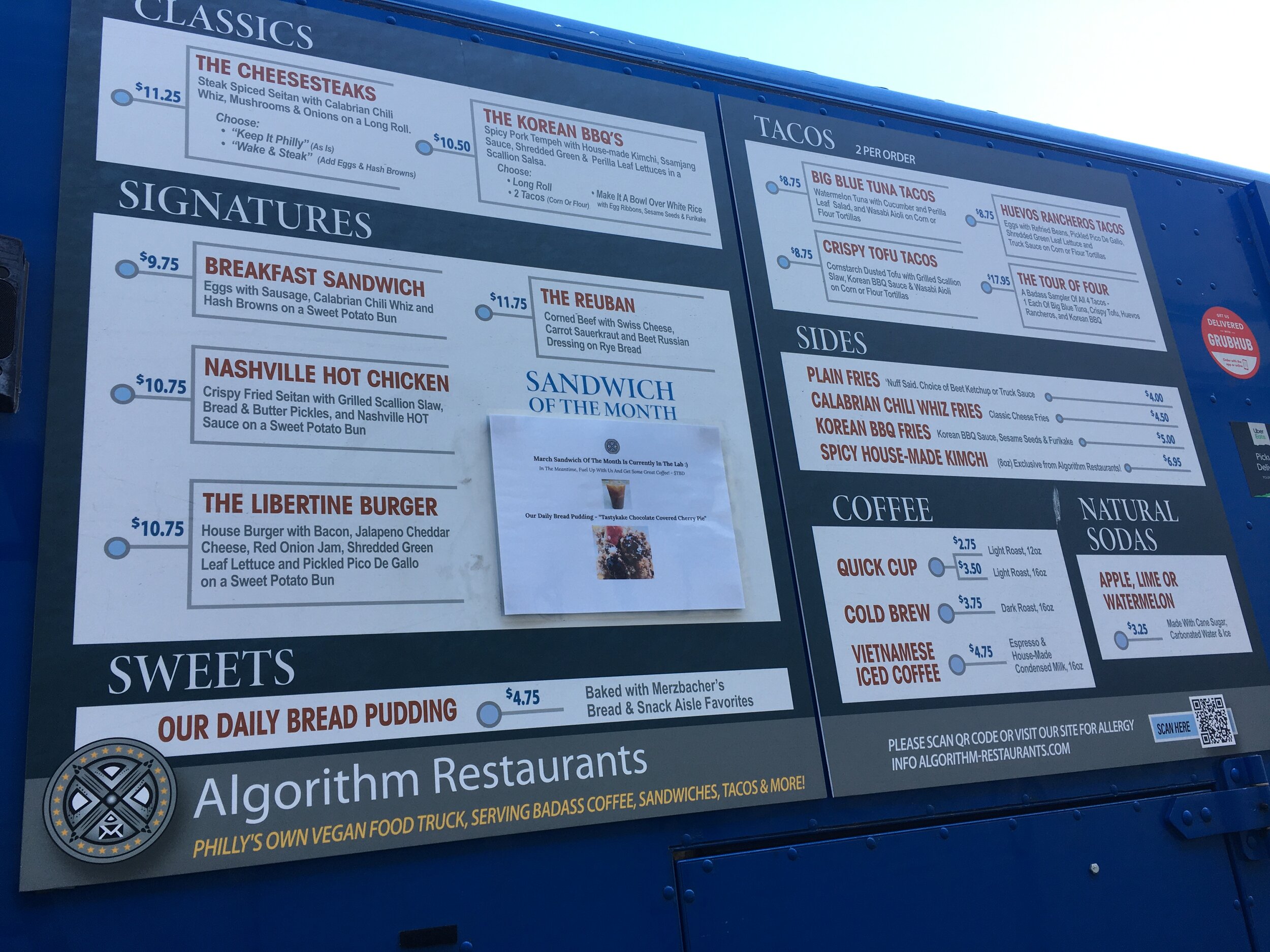 Algorithm’s menu. Photograph by Patrick Kerr.
