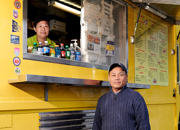 Maggie and Utdam Thach own and operate the Happy Sunshine food truck. They conduct their business on Drexel University’s campus. | Photography by Albert Yee