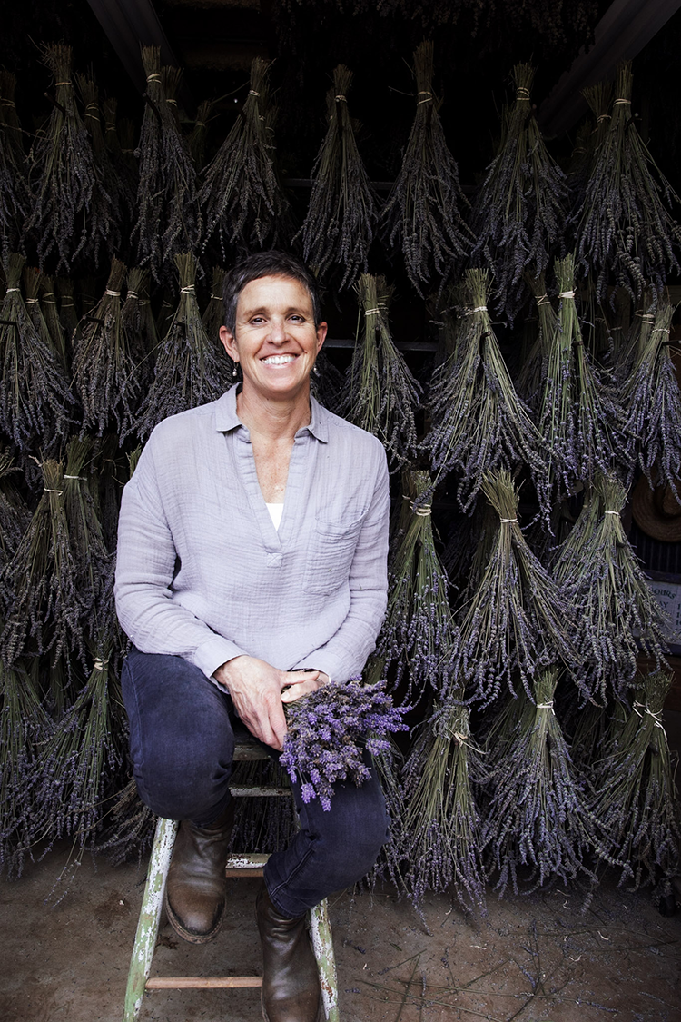 Patti Lyons of Peace Valley Lavender Farm at her barn storefront in Doylestown. Photography by Rachael Warriner.