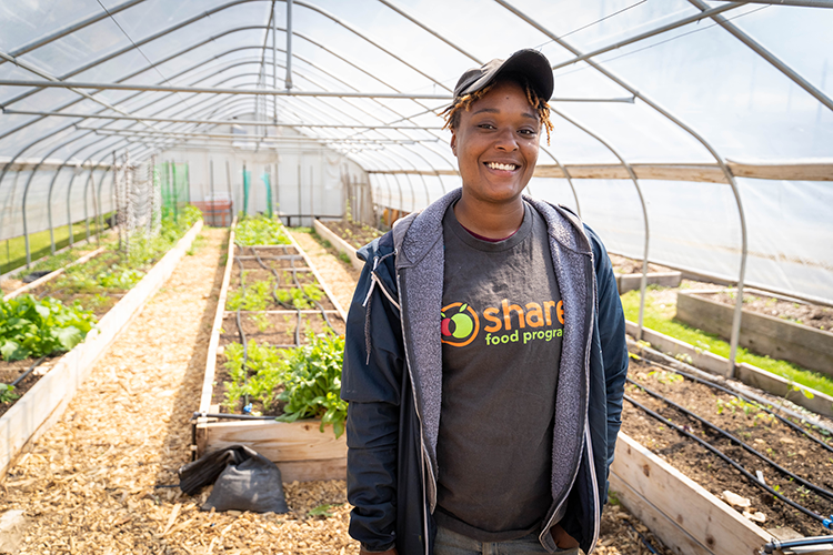 Breah Banks of Share Food Program’s Nice Roots Farm donates leftover produce to Steward.