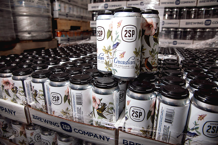 Circadian New England IPA by 2SP Brewing Comany stands tall at their Aston brewery. Photography by Rachael Warriner.
