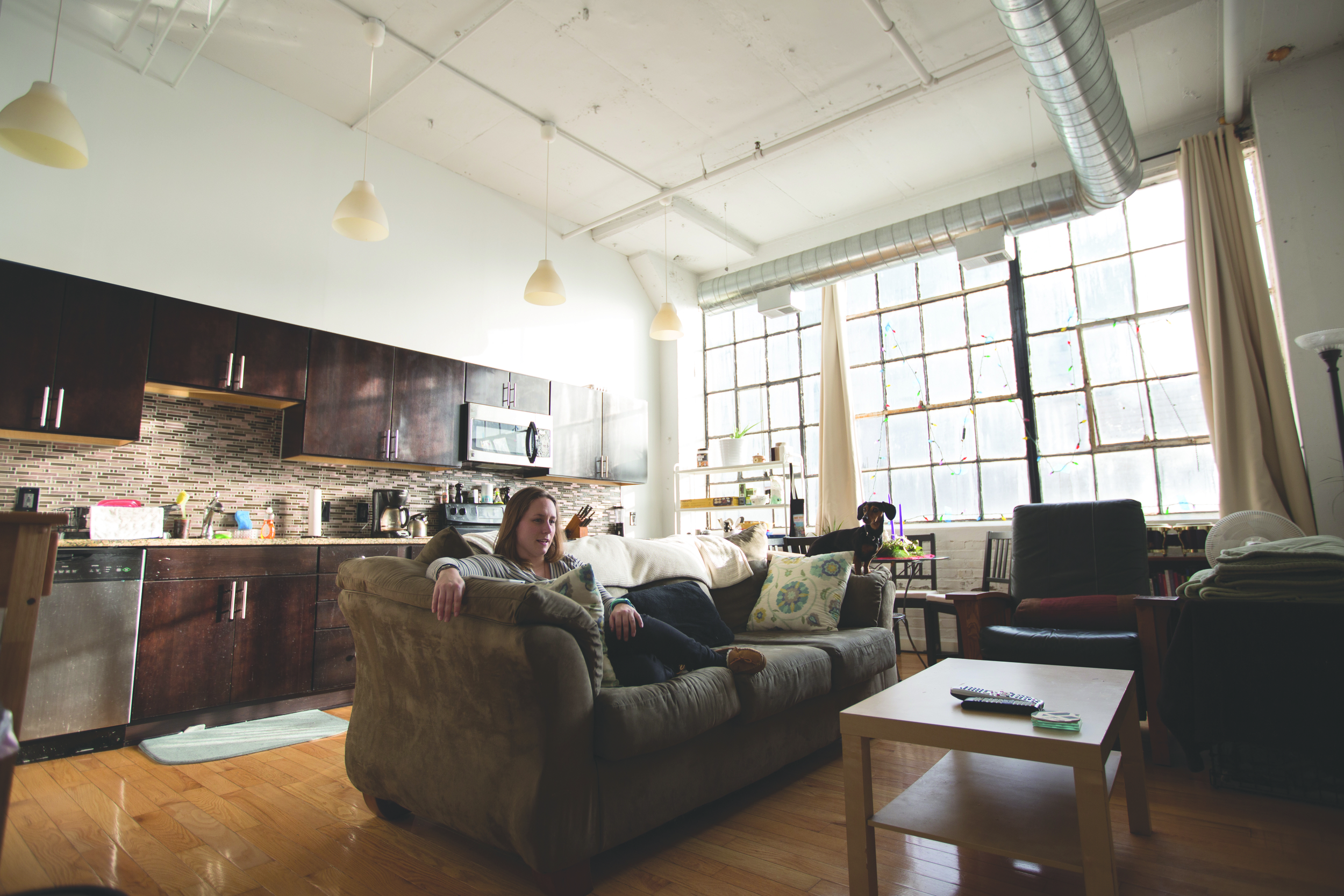 Krista Pleger enjoys her clutter-free apartment.