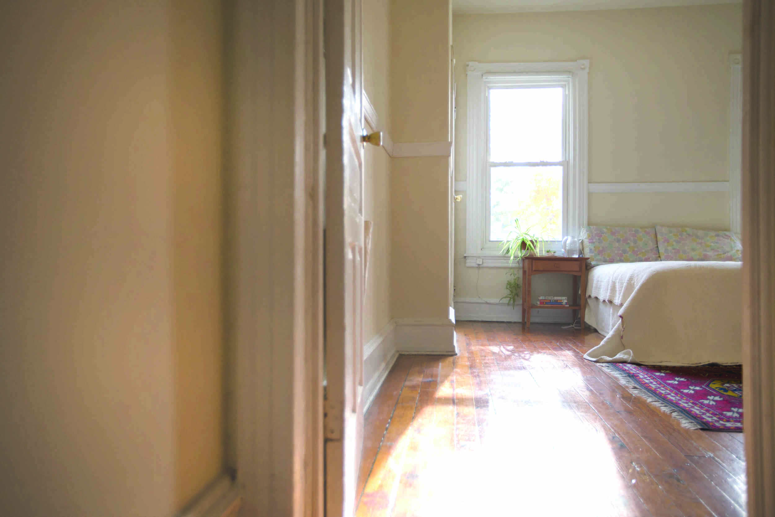 The light-filled, West Philadelphia bedroom of Ayse Unver.
