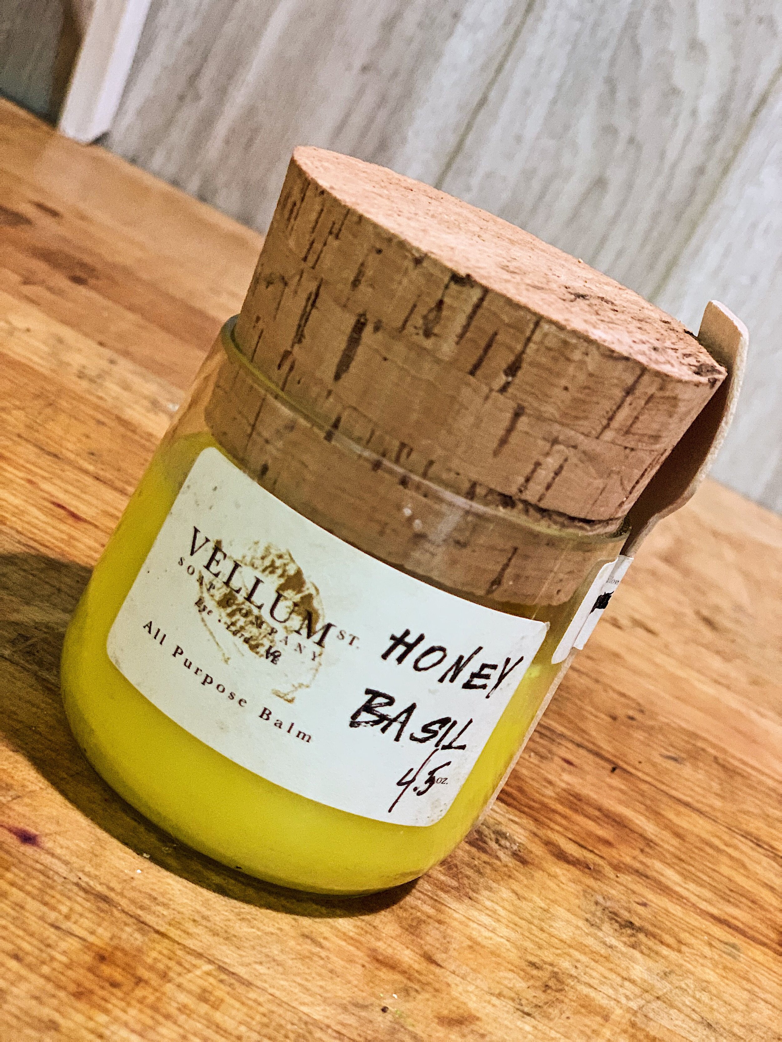 A honey basil all purpose balm.