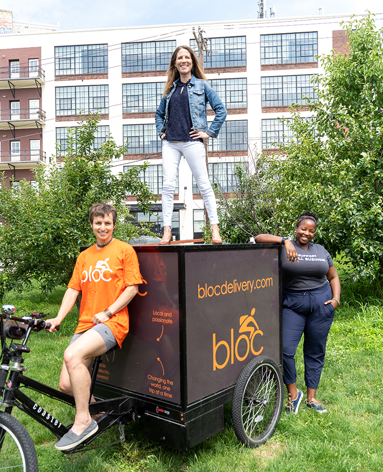 From left: Bloc co-founders Alison Cohen, Jennifer Grega and Kiera Smalls. Photograph by Milton Lindsay.