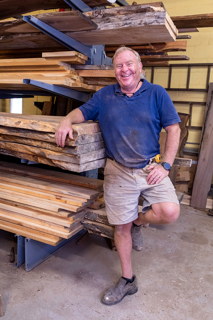  John Duffy started Stable Tables to fill a need for customized, local tables. He makes them from fallen trees, reclaimed lumber and wood from old houses and barns. (Photography by Milton Lindsay) 