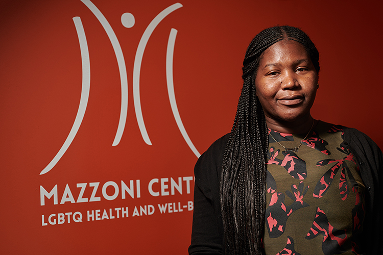  Tatyana Woodard, community health engagement coordinator at the Mazzoni Center, wants to take on more leadership in her community. (Photo by Albert Yee) 
