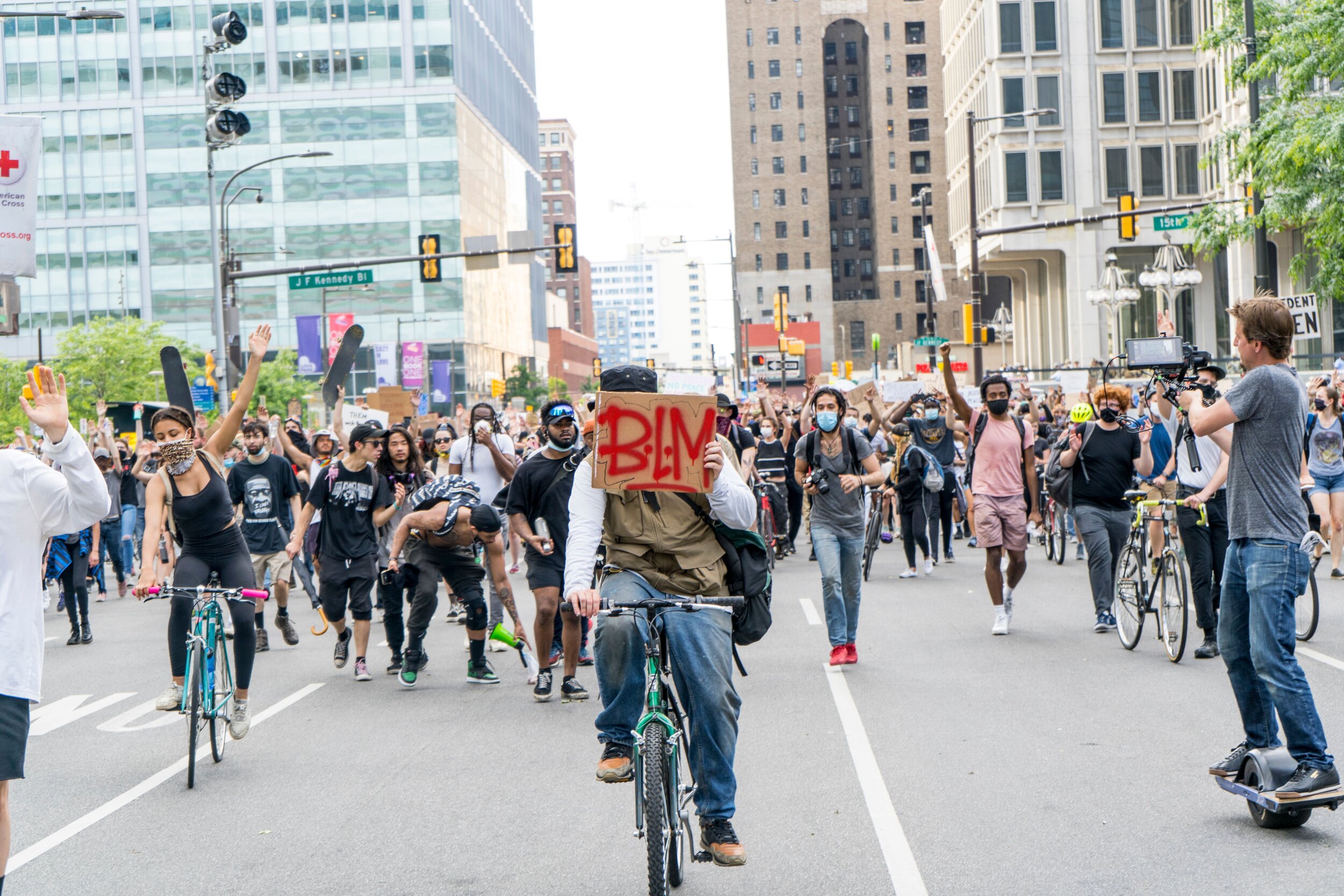 Black Lives Matter protesters march through Center City June 3.