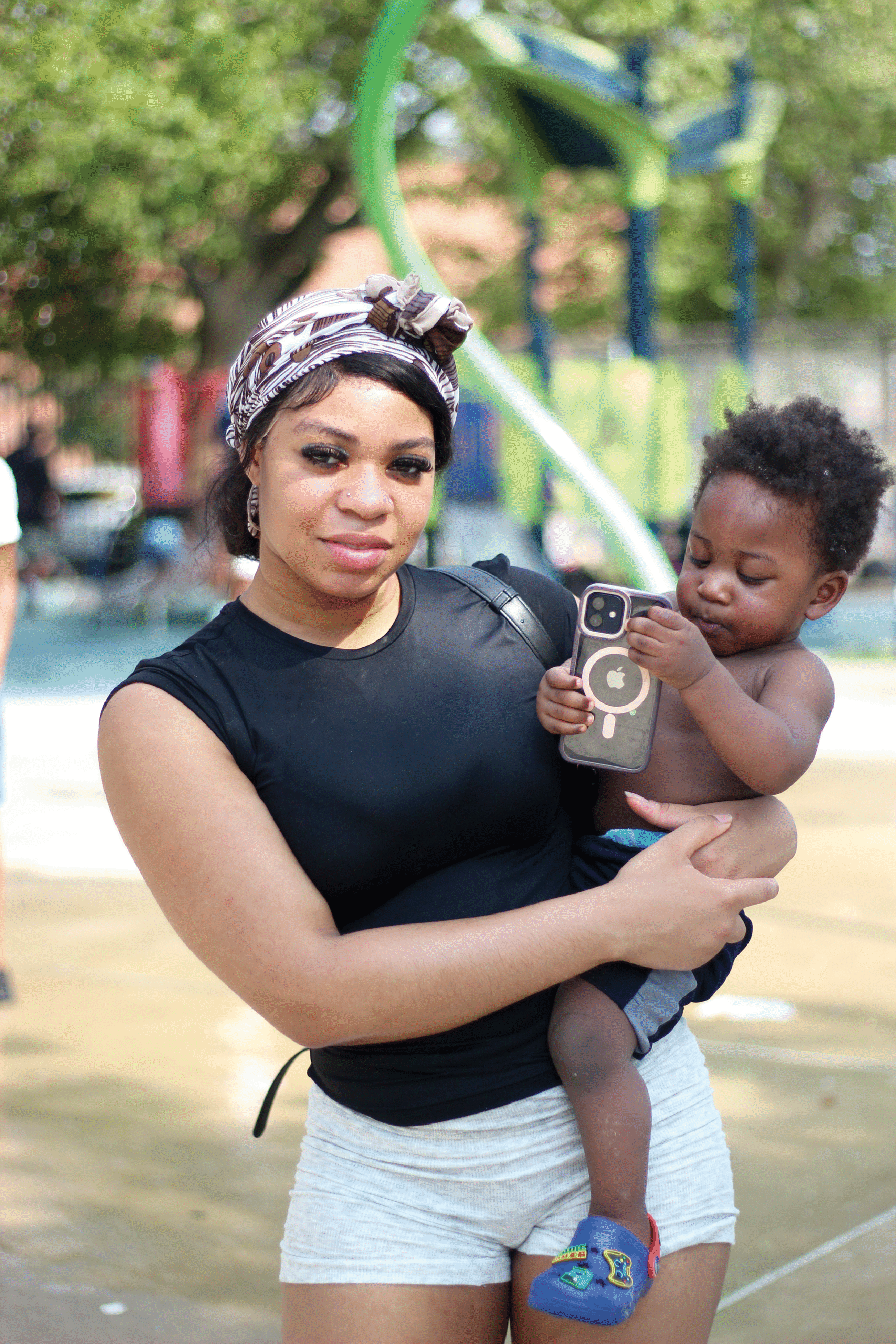 Malia Alexander is here with five members of her family to cool off. When asked for tips for other Philadelphians to stay cool, though, she says: “Stay in the house!” 